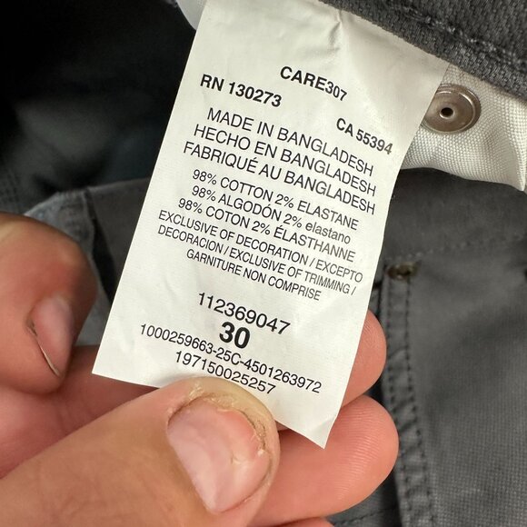 Lee Carpenter Workwear Mens Shorts Size 30 Durable Cotton Blend Painters Gray - Picture 5 of 7